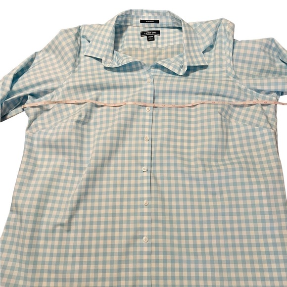 LANDS’ END WOMENS PRETTY BABY BLUE AND WHITE CHECKERED BUTTONED DOWN SHIRT SZ 20 - Picture 9 of 9